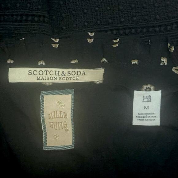 SCOTCH & SODA Tasha Ruffle Midi Dress Cottagecore Boho Black Cocktail Wedding M - Picture 12 of 15